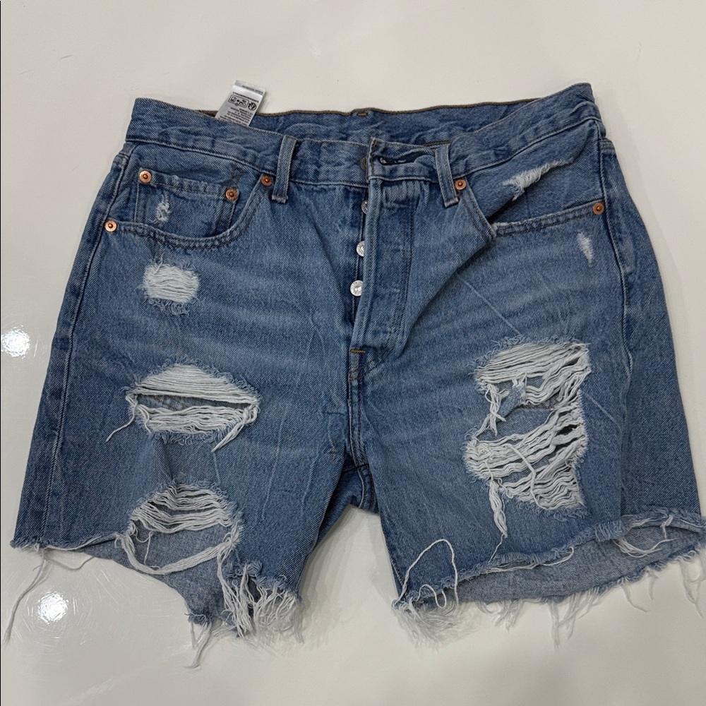 Levi Distressed Denim Shorts